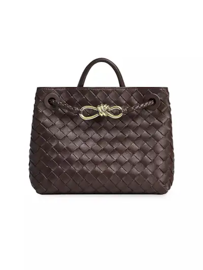 Bottega Veneta + Small Andiamo Intrecciato Leather Top-Handle Bag