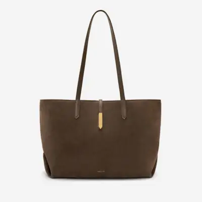 The Tokyo Tote | Mocha Suede & Mocha Suede | Demellier