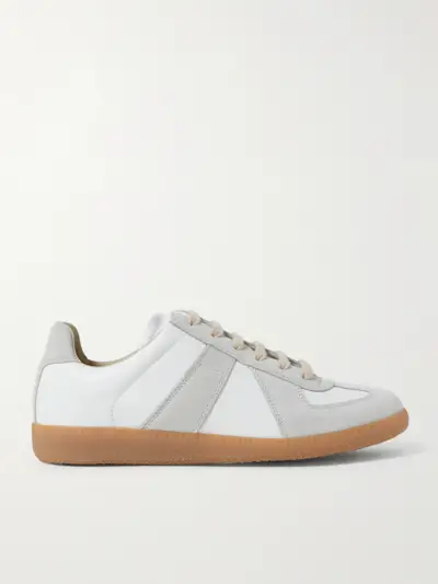 Replica Leather and Suede Sneakers