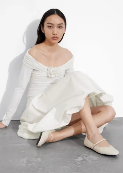 Mary Jane Leather Ballerina Flats