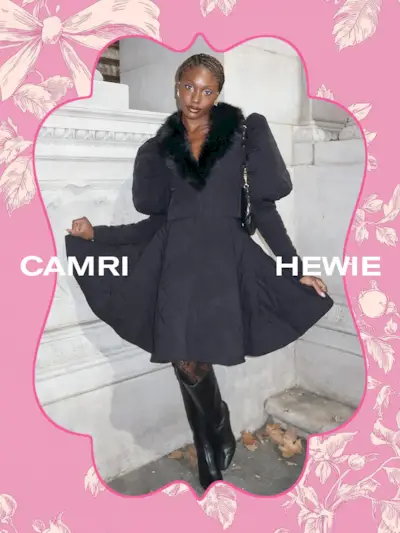 Camri Hewie wearing the coquette trend.