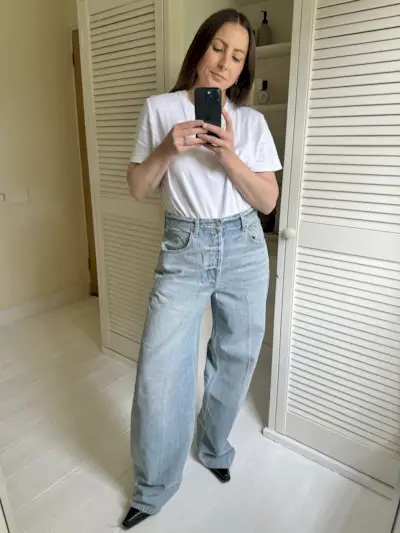 fashion editor wears citizens of humanity ayla jeans