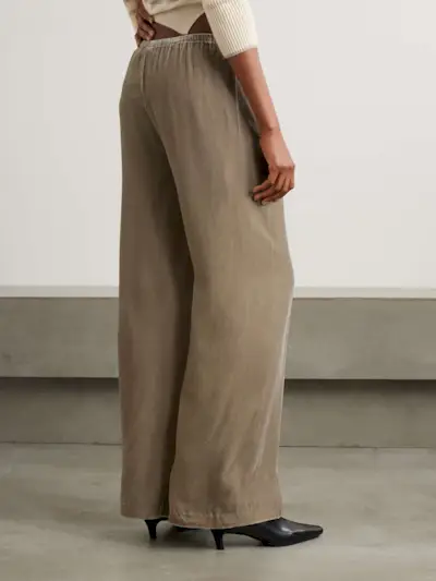Velvet Wide-Leg Pants