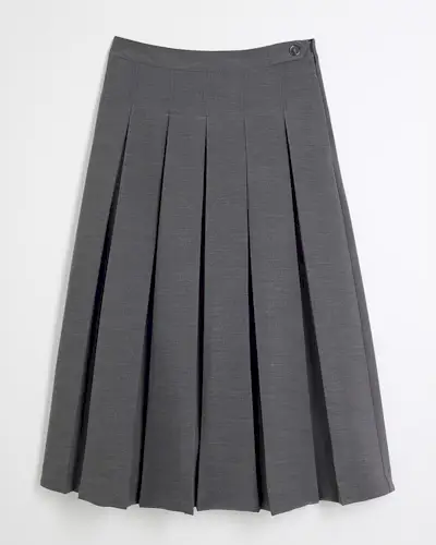 Grey Pleated Midaxi Skirt