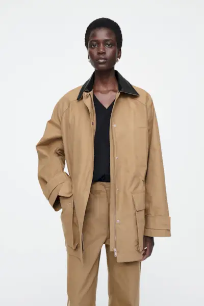 Leather-Collar Field Jacket