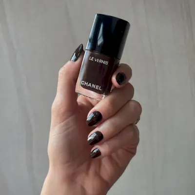 Dark red brown nails