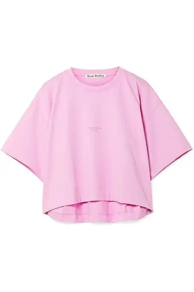 Acne Studios + Cylea Cropped Printed Cotton T-Shirt