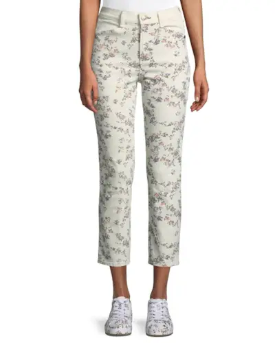 Rag & Bone + Ellie Floral Cropped Straight-Leg Jeans