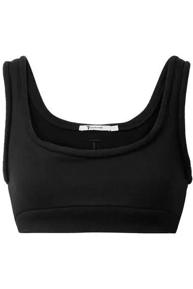 T by Alexander Wang + Cotton-Fleece Bra Top