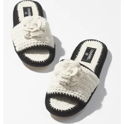 Chanel + Crochet Mules