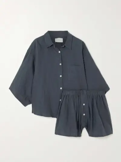 The 03 Washed-Linen Shirt and Shorts Set