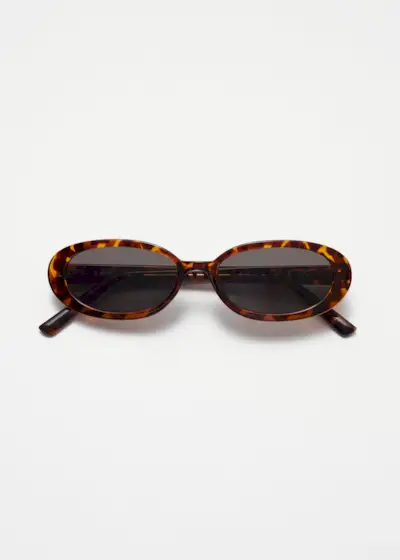 Slim Oval-Frame Sunglasses