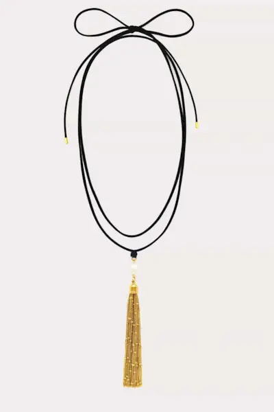 Tassel Corded Tie Necklace