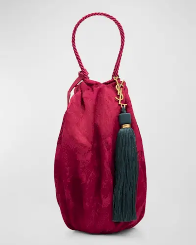 Tassel Ysl Evening Pouch Bag in Jacquard