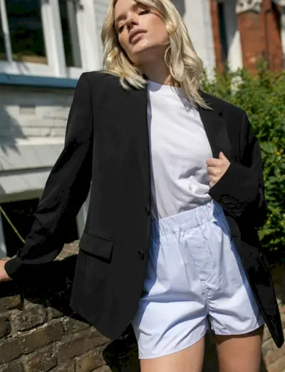 With Nothing Underneath + The Short: Poplin Royal Blue Stripe