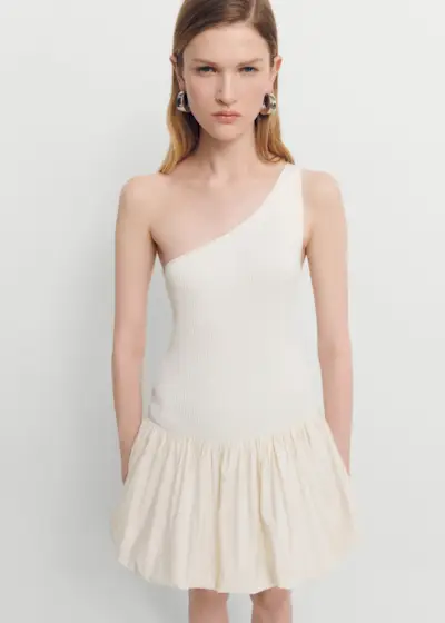 Short puffed hem dress