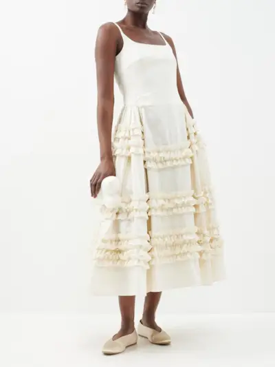 Molly Goddard + Ruby Cotton-Poplin Midi Dress