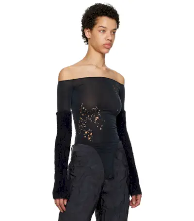 Mm6 Maison Margiela + Black Brushed Arm Warmers