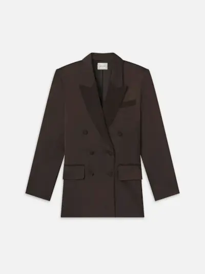 frame, Double Breasted Slim Blazer