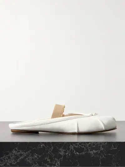 Tabi Frayed Split-Toe Leather Ballet Flats