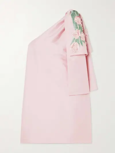 Winnie One-Shoulder Sequin-Embellished Taffeta Mini Dress