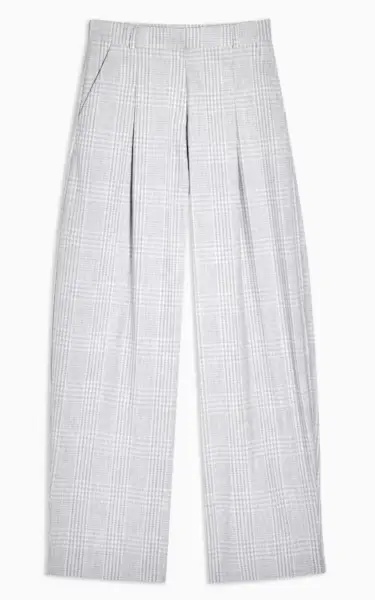 Topshop + Grey Check Peg Trousers