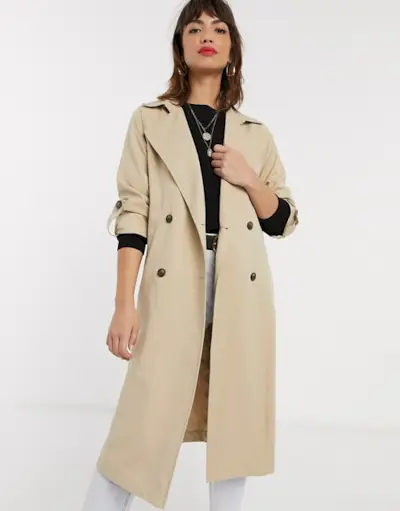 ASOS + Stradivarius Long Flowy Trenchcoat