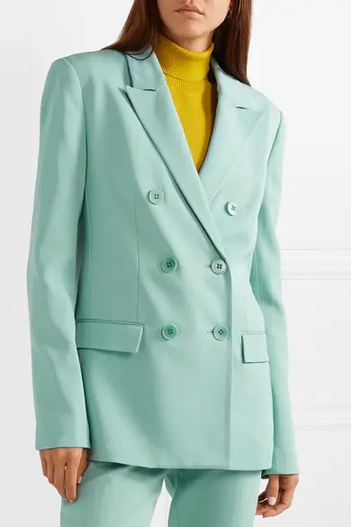 Tibi + Steward Oversized Double-Breasted Stretch-Crepe Blazer