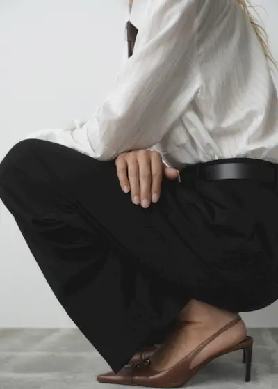 Leather Heeled Shoes With Ring - Women | Mango United Kingdom