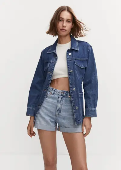 Mango + Mom-Fit Denim Shorts