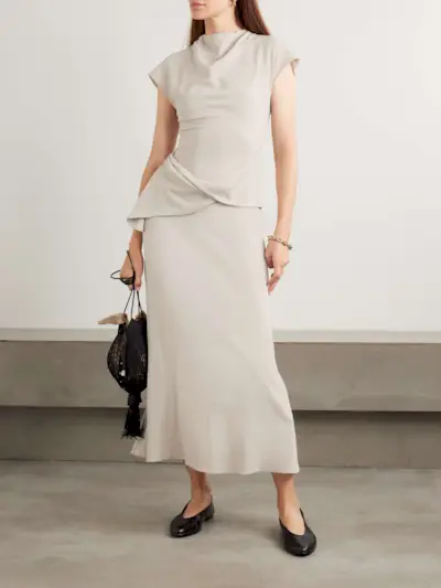 Clem Draped Crepe Maxi Dress