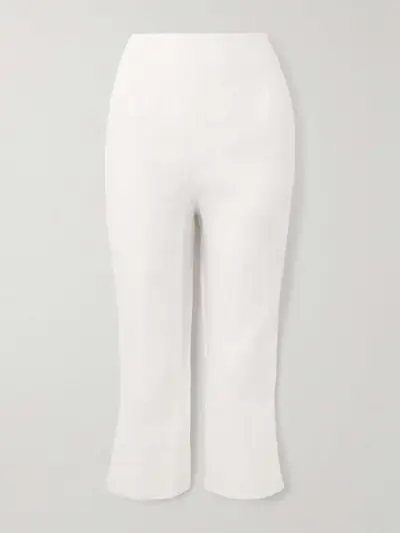 Capri Cropped Linen Slim-Fit Pants