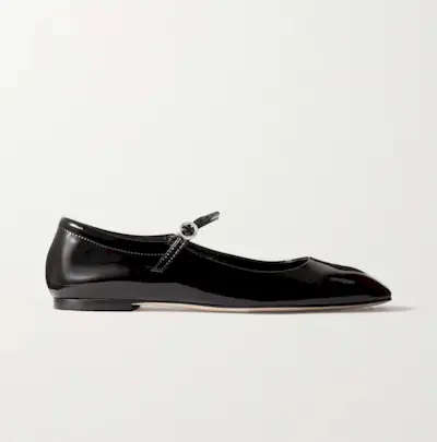 Aeyde + Uma Patent-Leather Mary Jane Ballet Flats