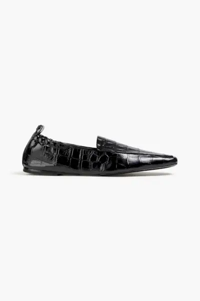 Travel Croc-Effect Leather Loafers