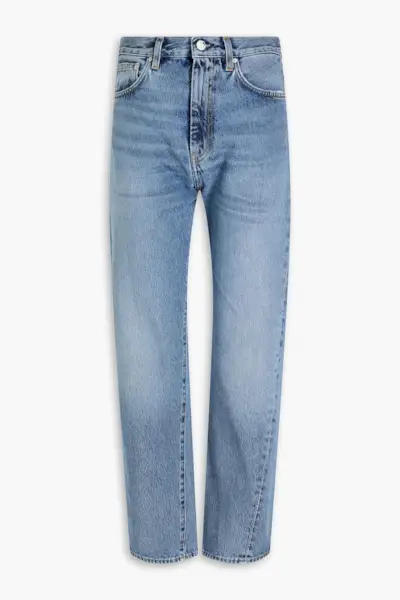 Twisted Seam Faded Straight-Leg Jeans