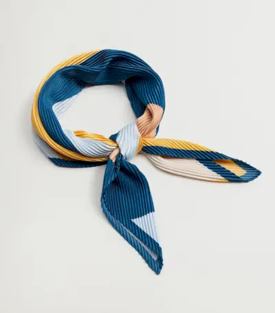Mango + Printed Pleated Scarf