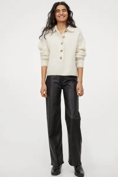 H&M + Faux Leather Pants
