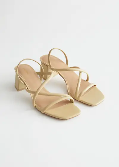 & Other Stories + Chunky Strap Heeled Leather Sandals