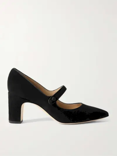 Campariba 70 Grosgrain-Trimmed Suede Mary Jane Pumps
