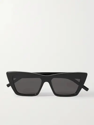 Saint Laurent Eyewear + Mica Cat-Eye Acetate Sunglasses