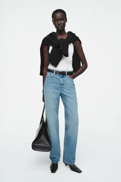 Column Straight-Leg Jeans