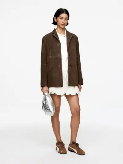 Relaxed Suede Blazer – Dark Brown – Women – Arket Gb