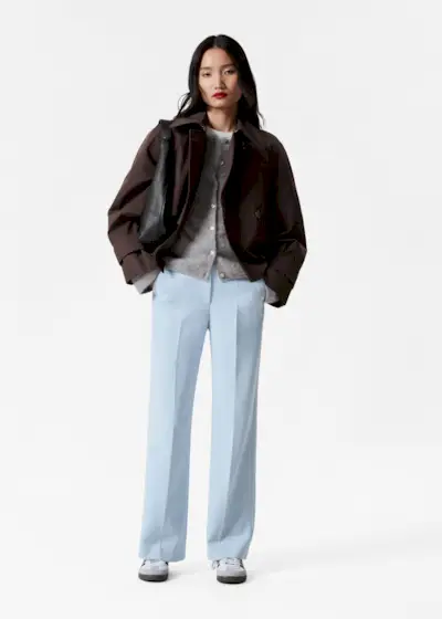 Wide Press-Crease Trousers