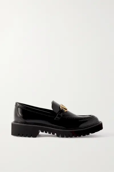 Valentino + Valentino Garavani Vlogo Leather Loafers