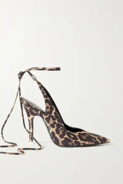 The Attico + Venus Leopard-Print Satin Pumps