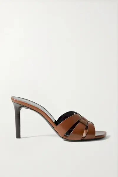 Saint Laurent + Tribute Woven Leather Mules