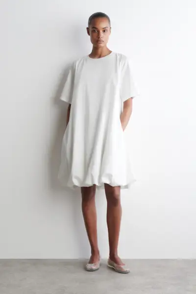 Bubble-Hem Mini Dress