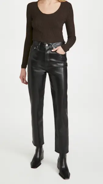 Agolde + Recycled Leather Fitted '90s Pants