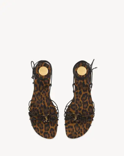 Women's Babylone Sandals in Smooth Leather in Eagle Brown