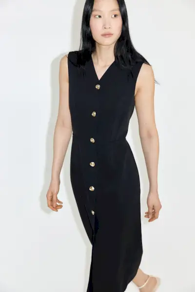 Tailored Button-Front Dress